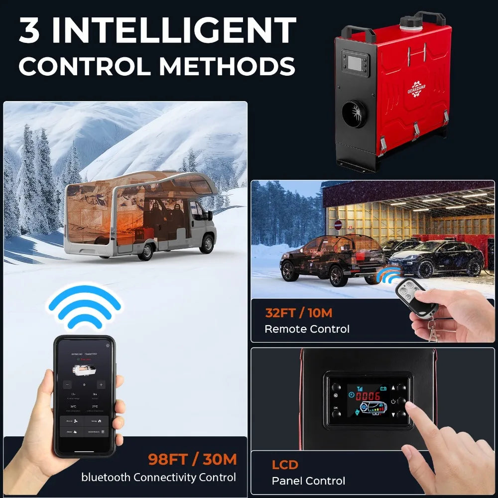 12V 8KW Air Diesel Night Heater APP Remote LCD Monitor For Car Truck Motor Boat