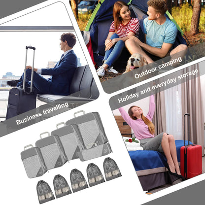 10pcs Compression Packing Cubes with Shoe Bags – Suitcase Storage Set & Carry‑On Luggage Organisers for Travel | UK