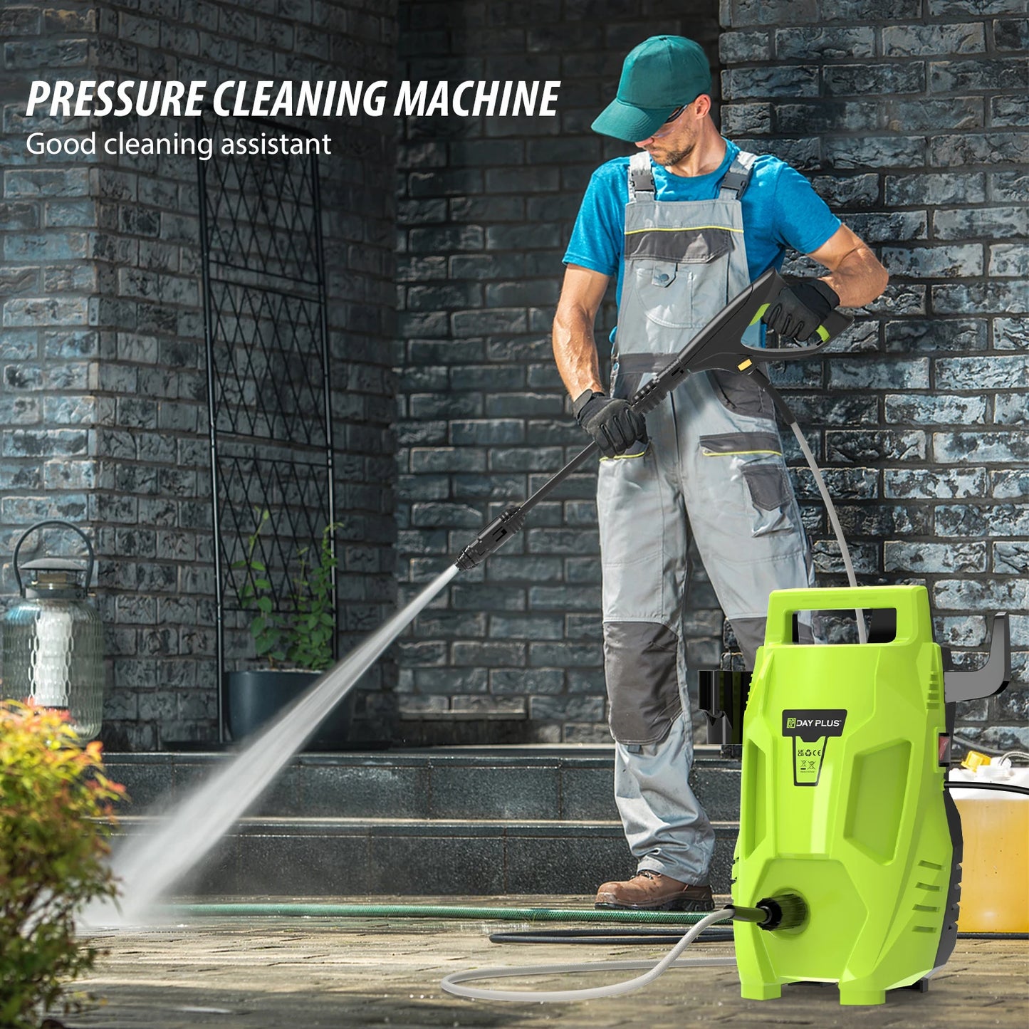 2050PSI Electric High Pressure Washer, 1.6GPM 2300W Washer with 1-180° Adjustable Nozzle and Detergent Tank for Cleaning Car