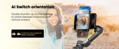 AOCHUAN Smart XE AI Gimbal - Professional Smartphone Stabilizer with No-App AI Tracking & Gesture Control - Perfect for TikTok & YouTube