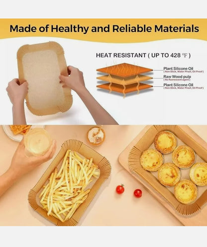Ctizne Air Fryer Liners – Disposable Rectangle 250 Super Food Grade Parchment Liners