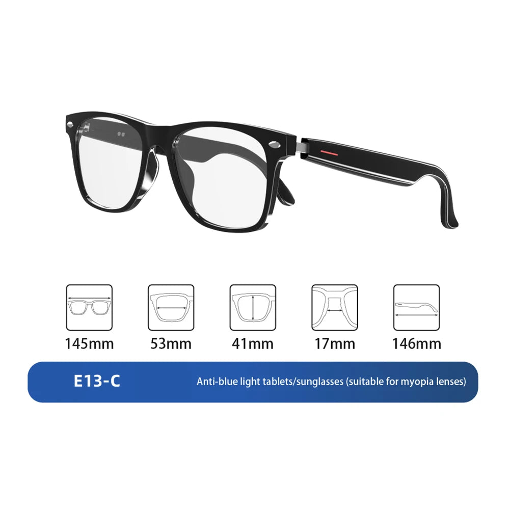 Outdoor Smart Bluetooth Glasses with Open‑Ear Speakers & Mic – AI Voice Assistant, Touch Control Sports Sunglasses | UK
