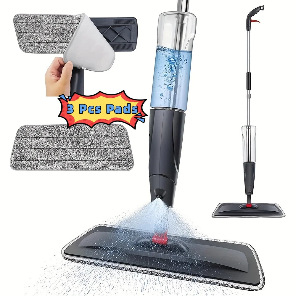 Spray Mop,Microfiber Spray Mop for Floor Cleaning Wet Dry, 360 Degree Spin Dust Home Kitchen Hardwood Floor Flat Mops with 700ML
