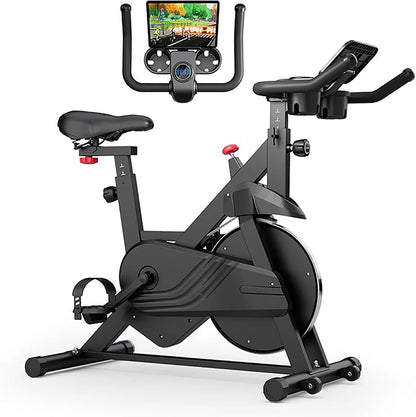 Exercise Bike Home Ergometer Exercise Bike with Adjustable Magnetic Resistance Indoor Bicycle LCD Display 100 kg Load Capacity