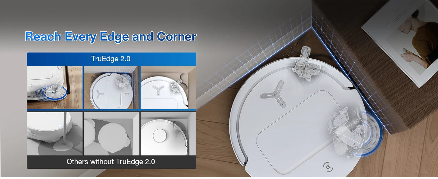 ECOVACS DEEBOT T50 PRO OMNI Robot Vacuum & Mop | 15,000Pa, TruEdge 2.0, ZeroTangle 2.0, OMNI Station — White