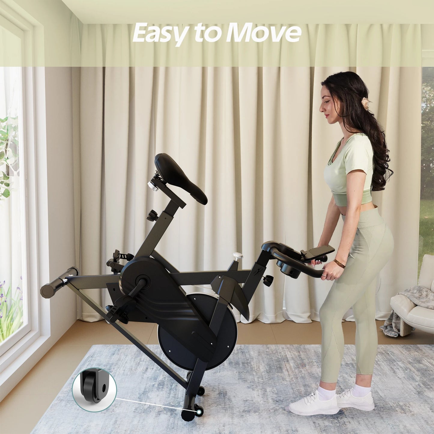 Exercise Bike Home Ergometer Exercise Bike with Adjustable Magnetic Resistance Indoor Bicycle LCD Display 100 kg Load Capacity