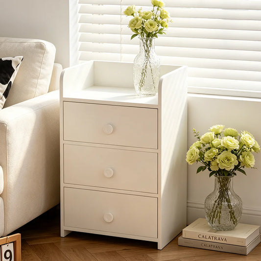 Minimalist Bedside Table Nightstand | 2 or 3 Tier, 11mm MDF, Slim Bedroom Storage Cabinet, Easy Assembly
