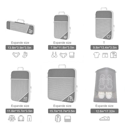10pcs Compression Packing Cubes with Shoe Bags – Suitcase Storage Set & Carry‑On Luggage Organisers for Travel | UK
