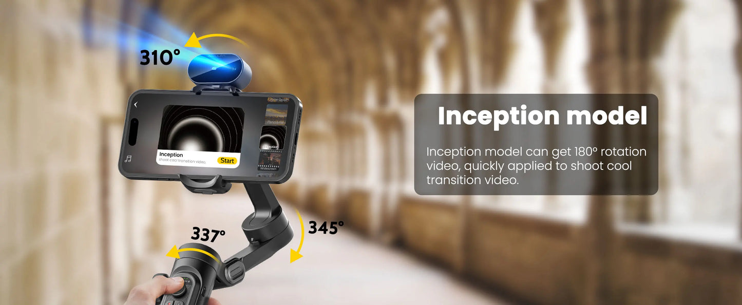 AOCHUAN Smart XE AI Gimbal - Professional Smartphone Stabilizer with No-App AI Tracking & Gesture Control - Perfect for TikTok & YouTube
