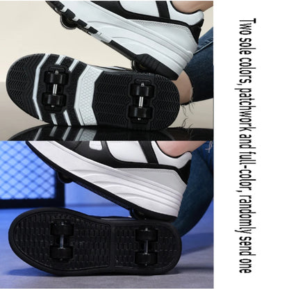 Four wheel roller shoes Boys girls walking shoes Casual outdoor sports slide and shrink school students pulleys shoes