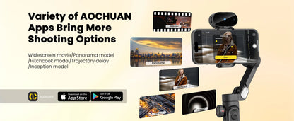AOCHUAN Smart XE AI Gimbal - Professional Smartphone Stabilizer with No-App AI Tracking & Gesture Control - Perfect for TikTok & YouTube