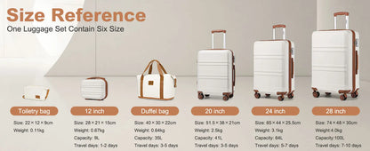 KONO Fashion Luggage Set – Lightweight ABS Hard Shell Suitcases with TSA Lock & 4 Spinner Wheels | 2/3/4/6 Piece Set | UK