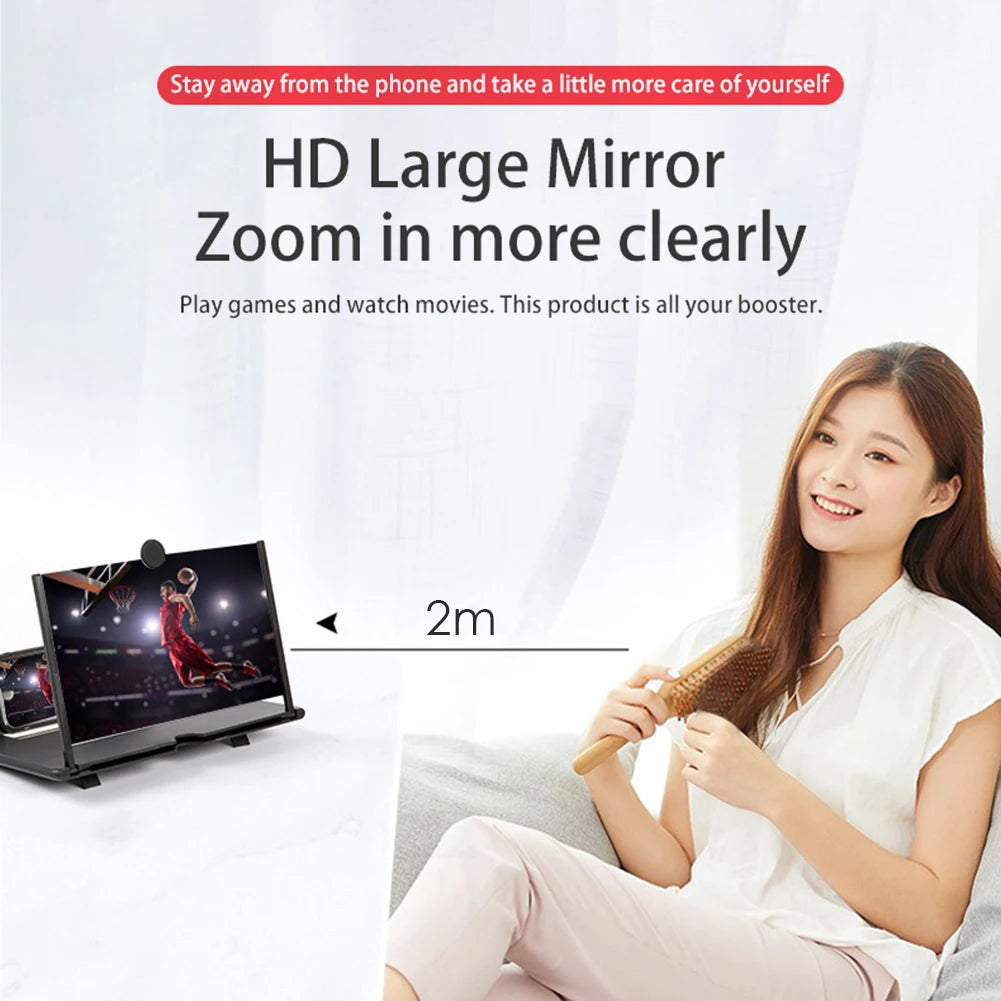 Foldable Holder Stand Video Amplifier 14 inch 3D Mobile Cell Phone Screen Amplifier Movie Display Enlarged Expander