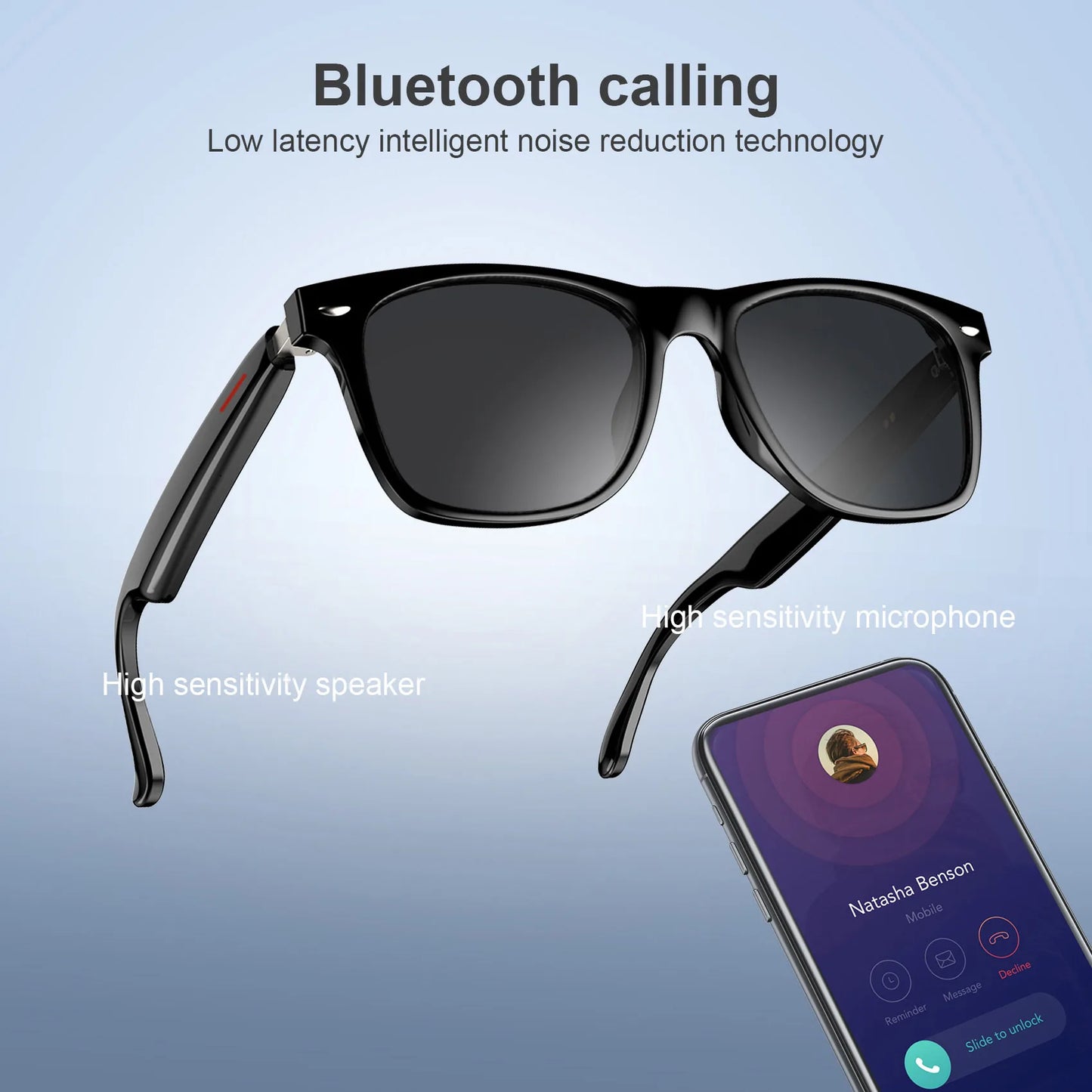 Blackview Bluetooth Smart Glasses - IPX4 Waterproof Audio Sunglasses with Built-in Speakers & Mic for UK Tech Enthusiasts