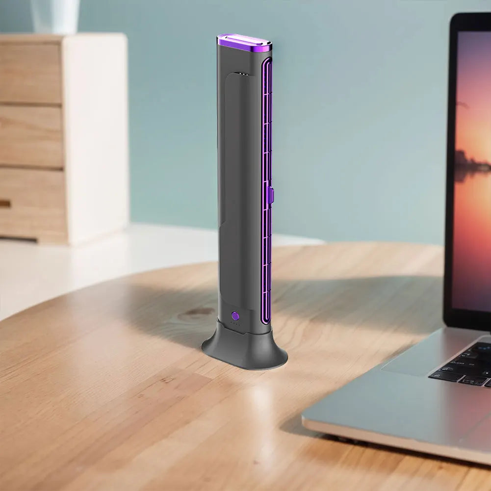 Space-Saving Air Condition Fan | Adjustable Vents Bladeless Tower Fan for Bedroom Home Office and Room | USB Powered