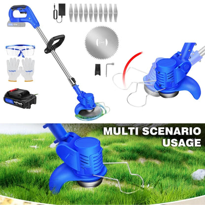 21V Cordless Weed Wacker,Battery Powered Weed Wacker 3 in 1 Rechargeable Weed Wacker Electric for Lawn Garden Yard,Blue