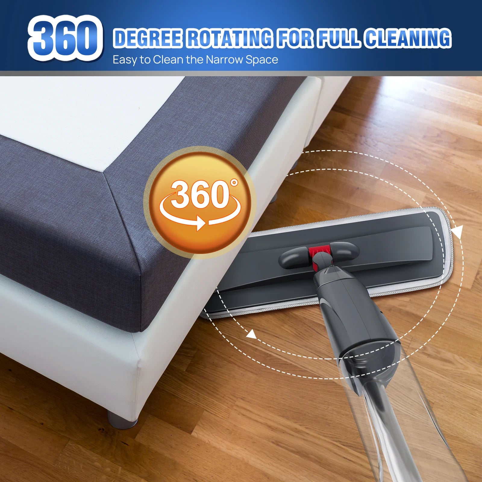 Spray Mop,Microfiber Spray Mop for Floor Cleaning Wet Dry, 360 Degree Spin Dust Home Kitchen Hardwood Floor Flat Mops with 700ML