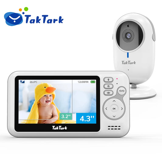 TakTark 4.3’’ Wireless Baby Monitor with Camera Night Vision & Two-Way Audio - BM612-UK