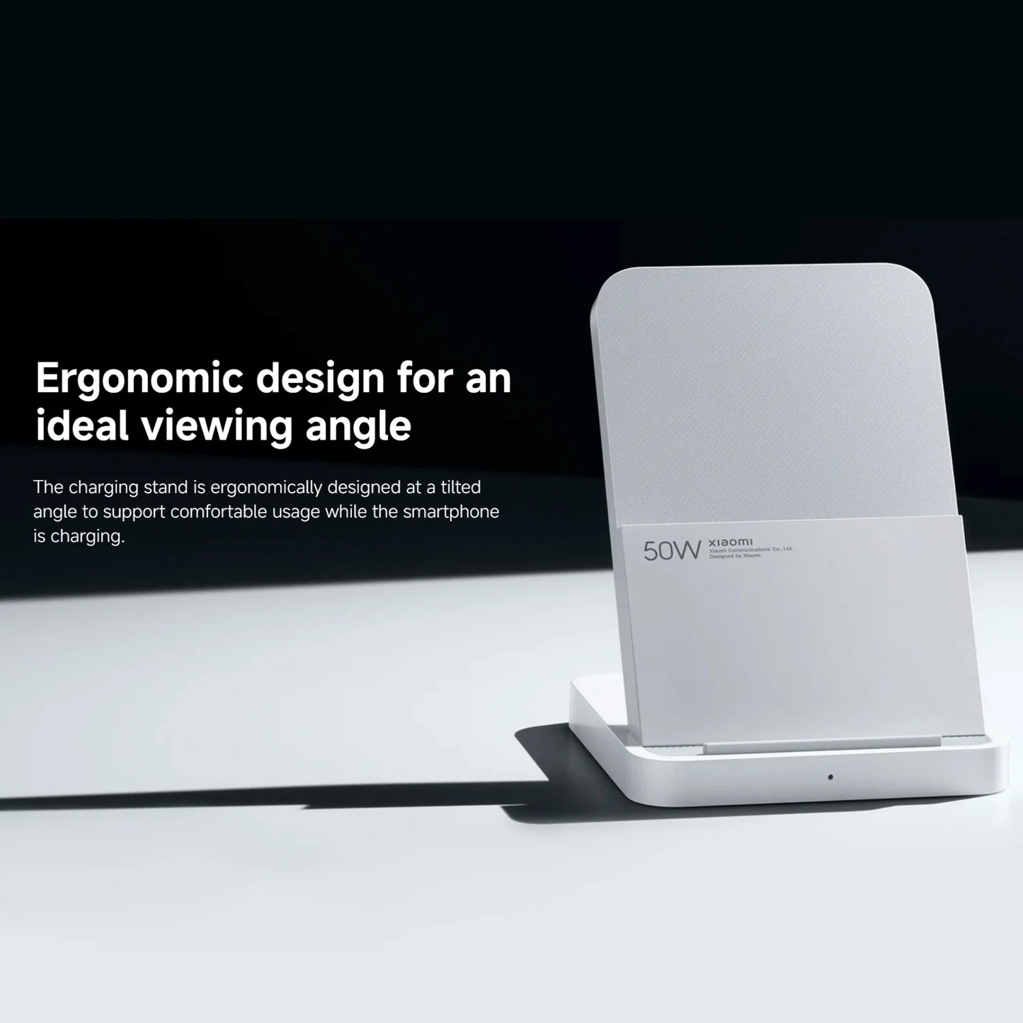 Xiaomi 50W Wireless Charging Stand Pro | Fast Wireless Charge, USB-C Input, Charging Indicator — White