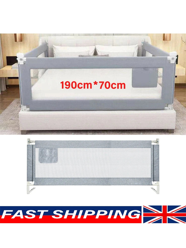 190cm Bed Safety Guard – Toddler Bed Rail – Safety Protection Barrier for Single Bed - 190x70cm / UNITED KINGDOM