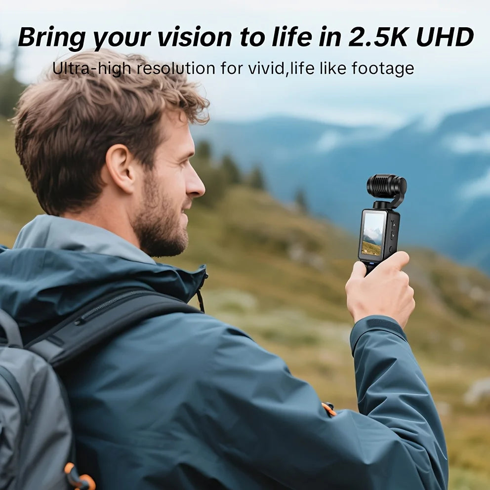4K Portable Vlog Camera | 180° Rotatable Lens, 1.9" HD Screen, Built-in Fill Light & 2000mAh Battery — Black / White