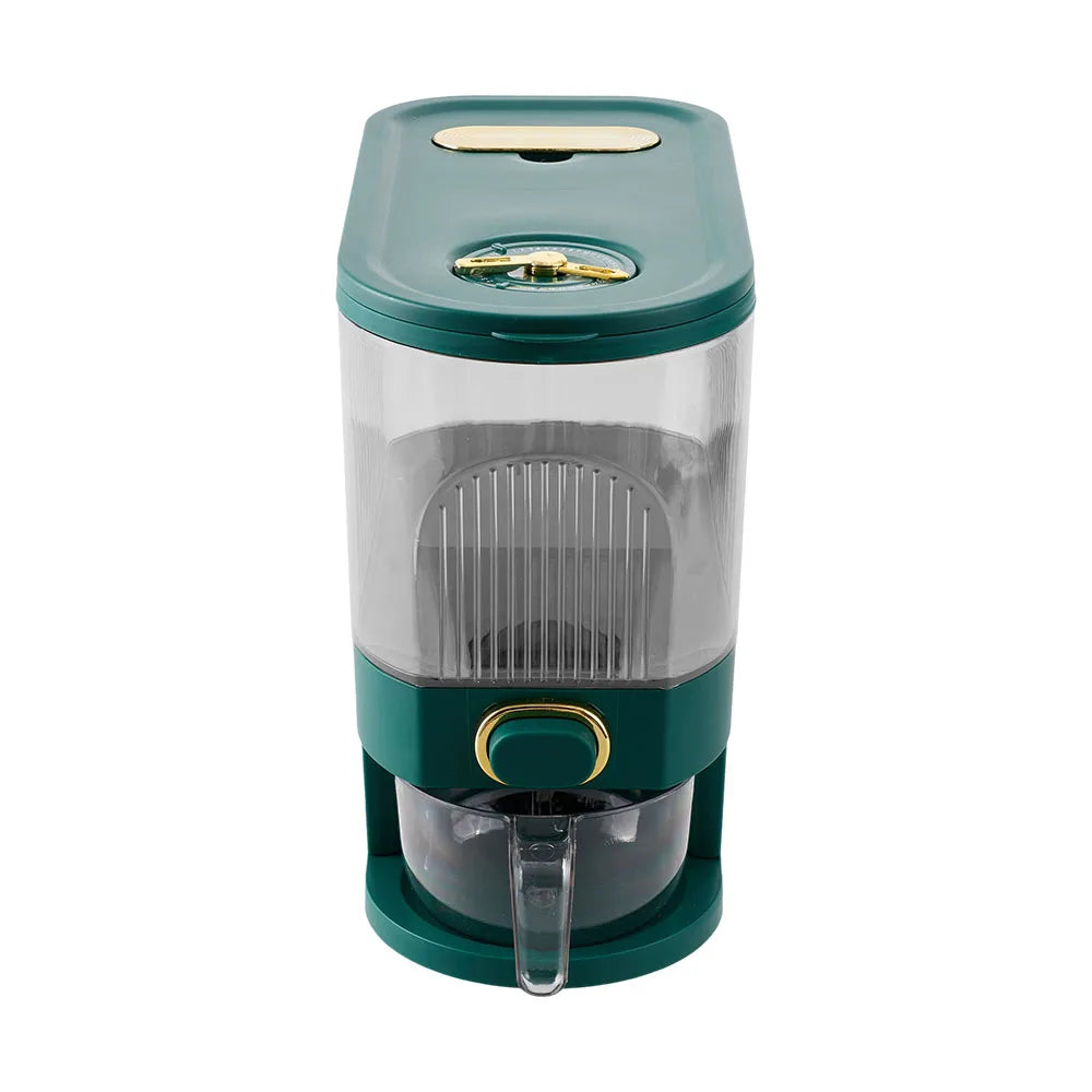 Airtight Rice Dispenser with Press Dispense | Transparent Storage Container, Pest Protection & Date Indicator — 5kg or 10kg