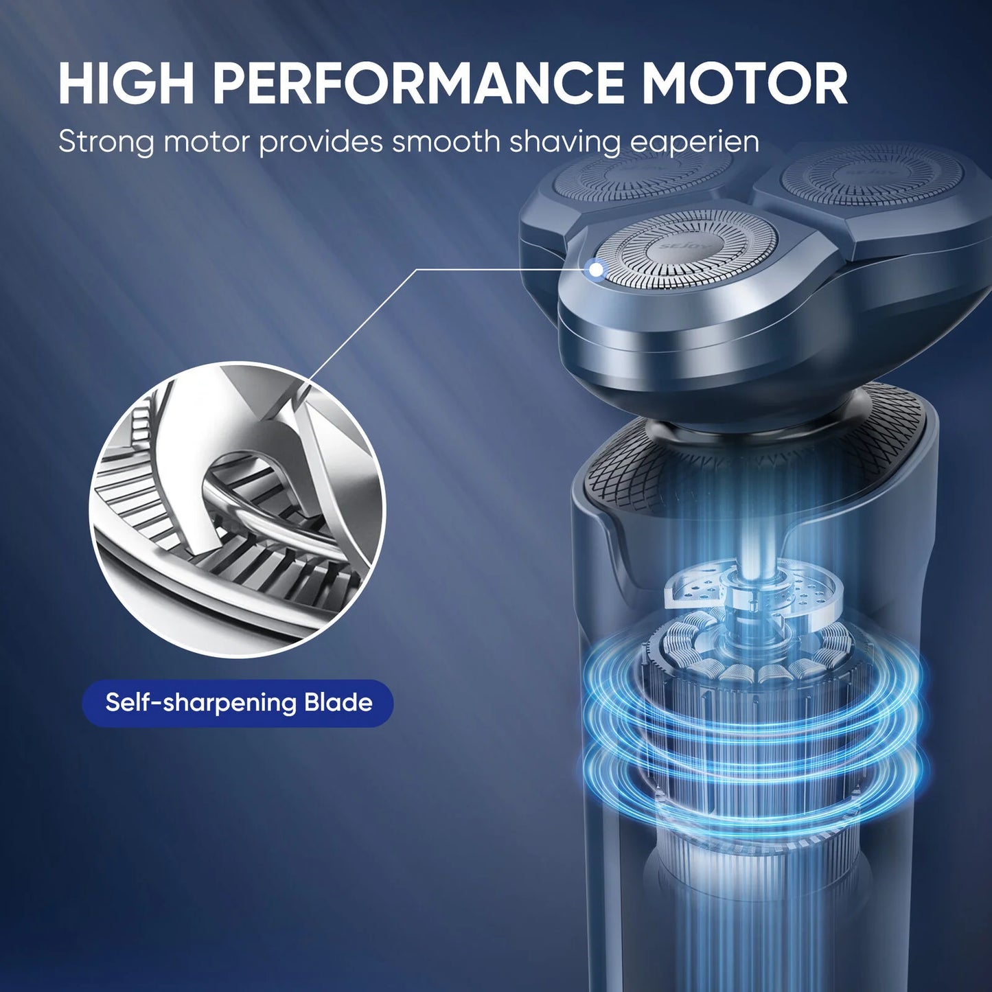 SEJOY 3 In 1 Multifunction Mens Electric Shaver Powerful Beard Nose Hair Trimmer Shaving Machine Electric Razor Waterproof