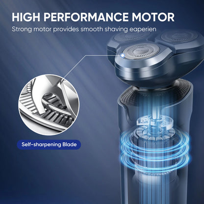 SEJOY 3 In 1 Multifunction Mens Electric Shaver Powerful Beard Nose Hair Trimmer Shaving Machine Electric Razor Waterproof
