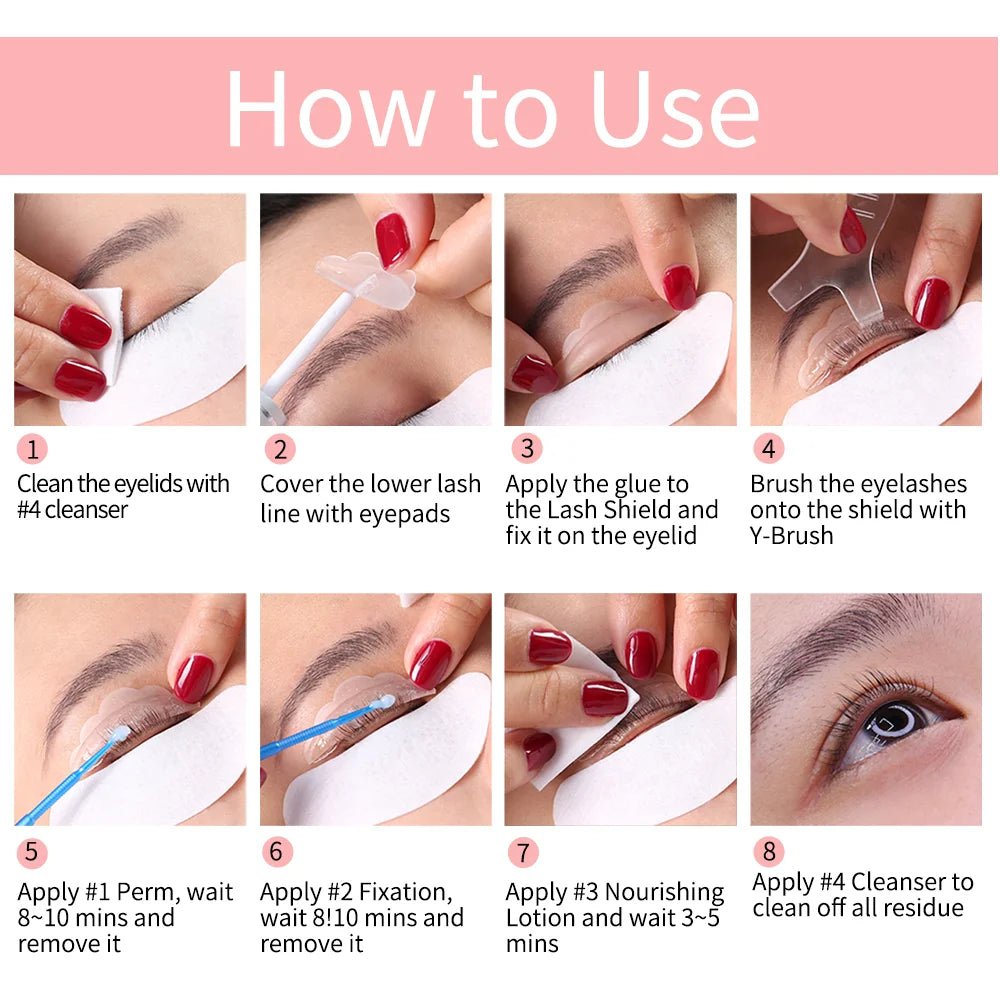 Lash Lift Kit | 6–8 Week Curl, Complete 10-Piece Set with Eye Pads & Brushes — Salon & Home Use