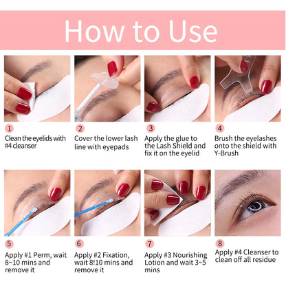 Lash Lift Kit | 6–8 Week Curl, Complete 10-Piece Set with Eye Pads & Brushes — Salon & Home Use