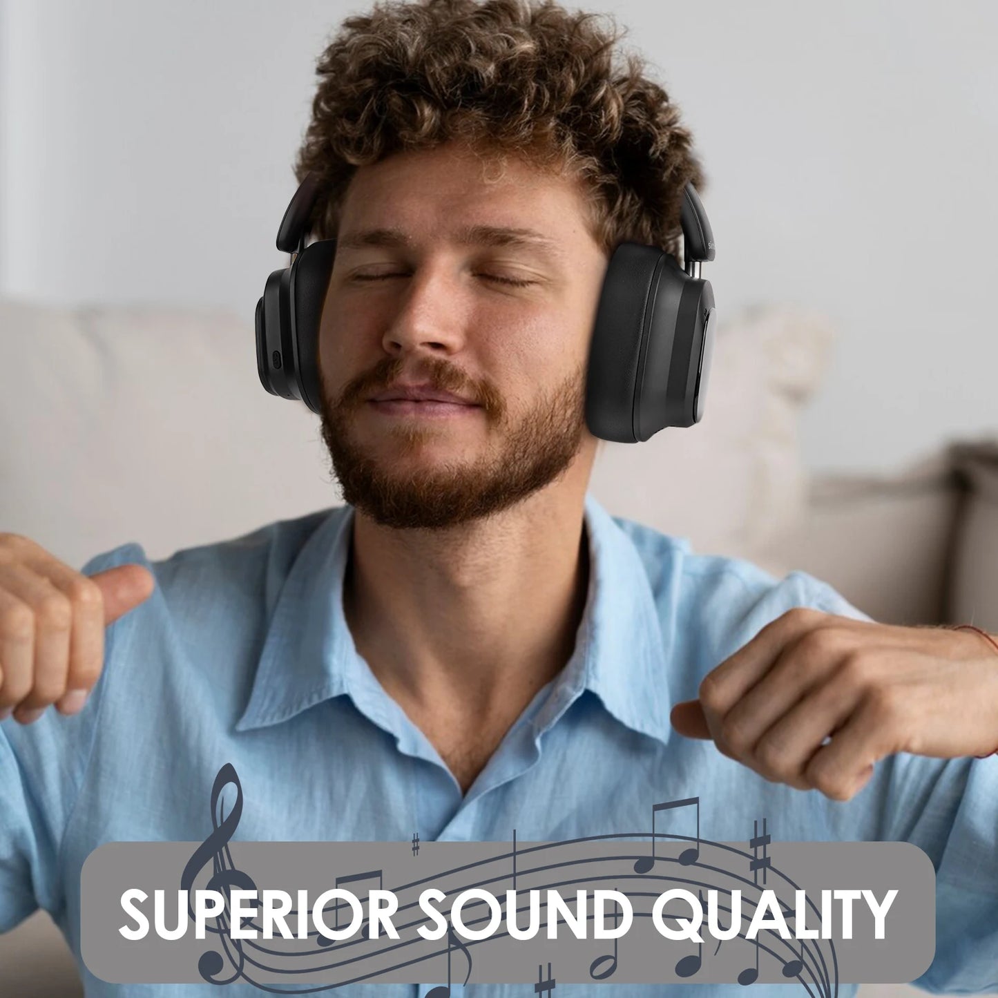 Siindoo JH-ANC930Plus Hybrid Wireless Headphone Active Noise Cancelling Headphones With Multi Magnetic Touch Control