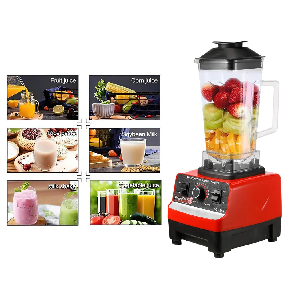 2 IN 1 Electric Blender 2000W Professional Mixer Juicer Smoothie Maker Fruit Vegtable Table Blenders Baby Food Processor