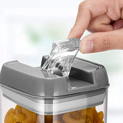 【Lifeideas】7Pcs Airtight Food Storage Containers with Clasp Lids Plastic Clear Jars with Easy Lock Lid Kitchen Pantry Organize