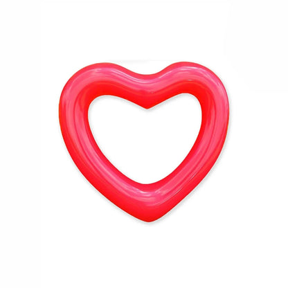 Red Heart Swimming Rings – Inflatable Water Float for Summer Fun Pool Party Beach Lake River & Proposal Decorations –