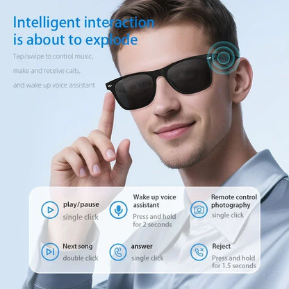 Xiaomi 4k Hd Ai Smart Glasses Camera Wearable Mini Camera Bluetooth Call Voice Assistant Control Smart Sports Camera Glasses