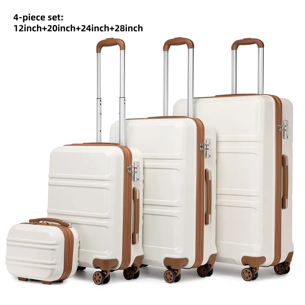 KONO Fashion Luggage Set – Lightweight ABS Hard Shell Suitcases with TSA Lock & 4 Spinner Wheels | 2/3/4/6 Piece Set | UK