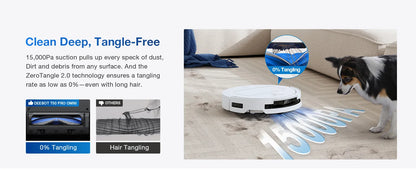 ECOVACS DEEBOT T50 PRO OMNI Robot Vacuum & Mop | 15,000Pa, TruEdge 2.0, ZeroTangle 2.0, OMNI Station — White