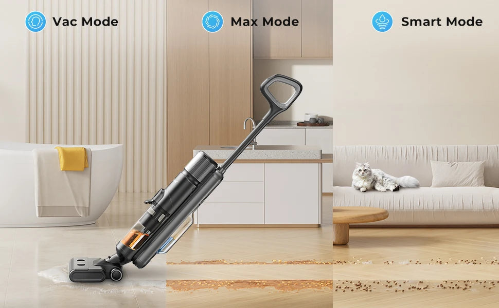 Laresar M3 Cordless Wet Dry Vacuum Cleaner Mop Edge Cleaning 55min Auto Suction Floor Washer Self-Cleaning Smart Home