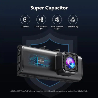 REDTIGER F7NP-EX 4K+1080P Dash Cam Built-in 5.8GHz Wifi And GPS Dash Camera Night Vision Recorder APP Control 24H Parking Monito