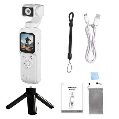 4K Pocket Gimbal Vlogging Camera | 330° Auto-Tracking, 18x Zoom, WiFi, 2400mAh, 30m Waterproof — Black or White