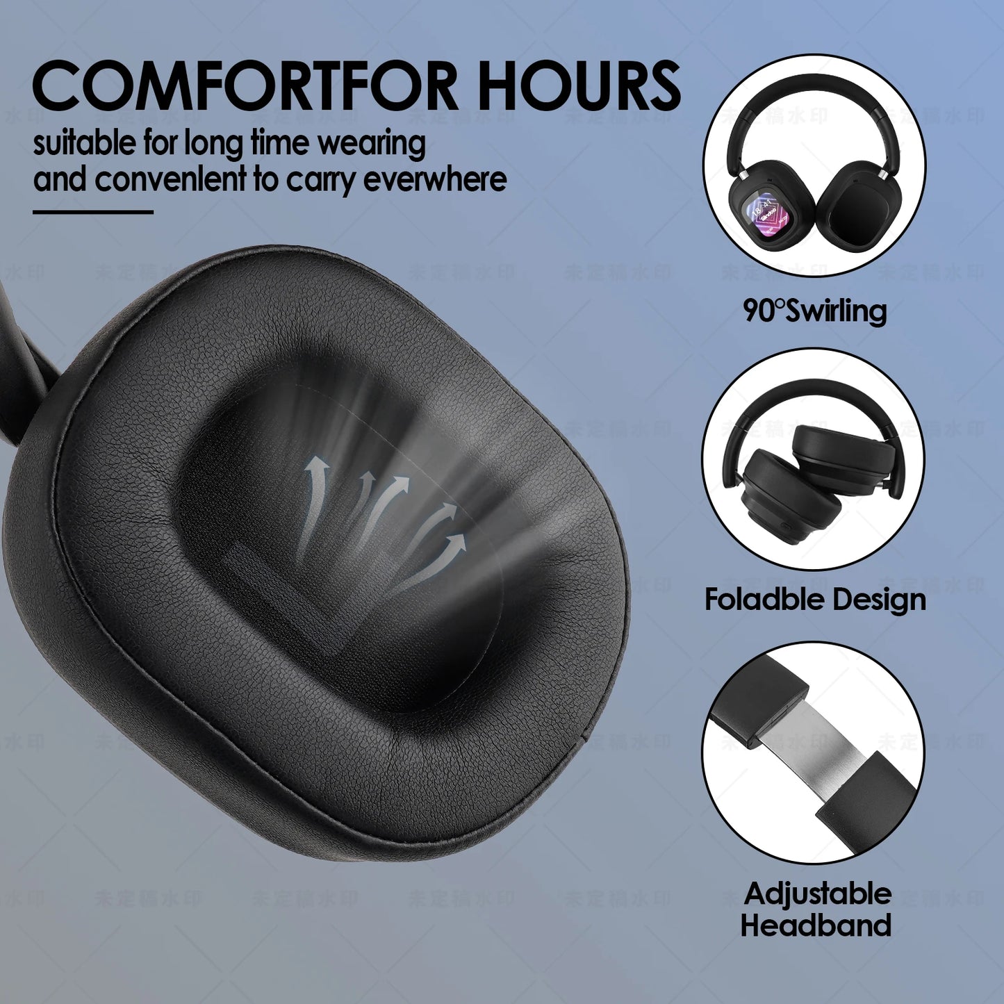 Siindoo JH-ANC930Plus Hybrid Wireless Headphone Active Noise Cancelling Headphones With Multi Magnetic Touch Control
