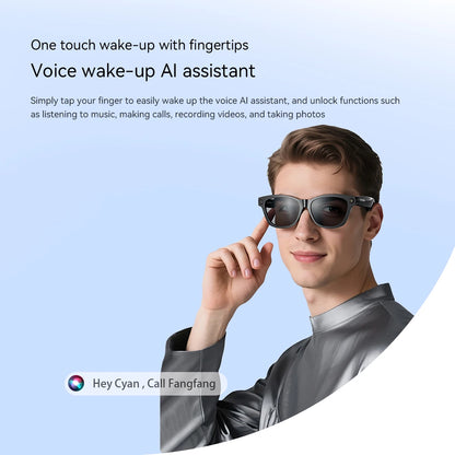 Blackview BV100 AI Smart Glasses | 8MP Camera, Bluetooth Calls, AI Translator & Voice Assistant — Sunglasses or Anti-Blue Light