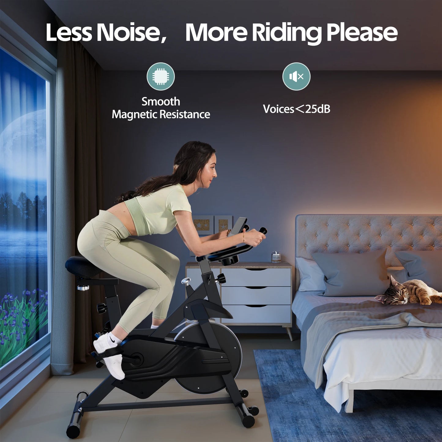Exercise Bike Home Ergometer Exercise Bike with Adjustable Magnetic Resistance Indoor Bicycle LCD Display 100 kg Load Capacity