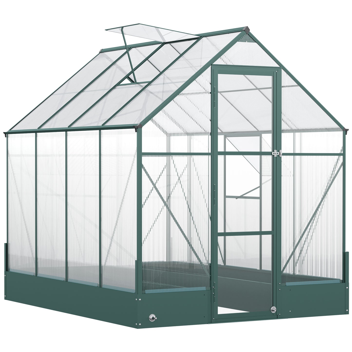 Outsunny six by eight foot polycarbonate walk-in greenhouse