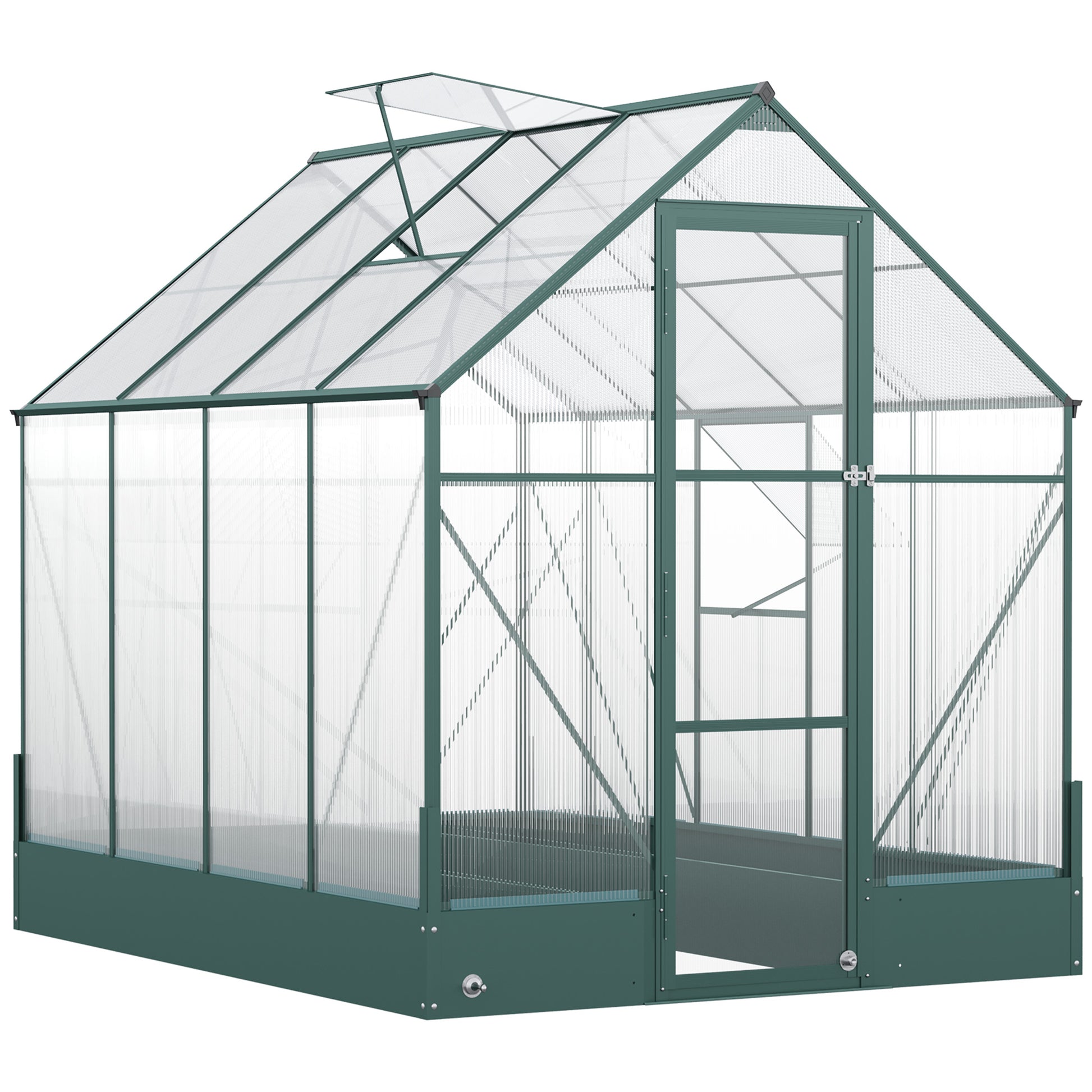 Outsunny six by eight foot polycarbonate walk-in greenhouse