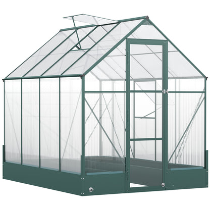 Outsunny six by eight foot polycarbonate walk-in greenhouse