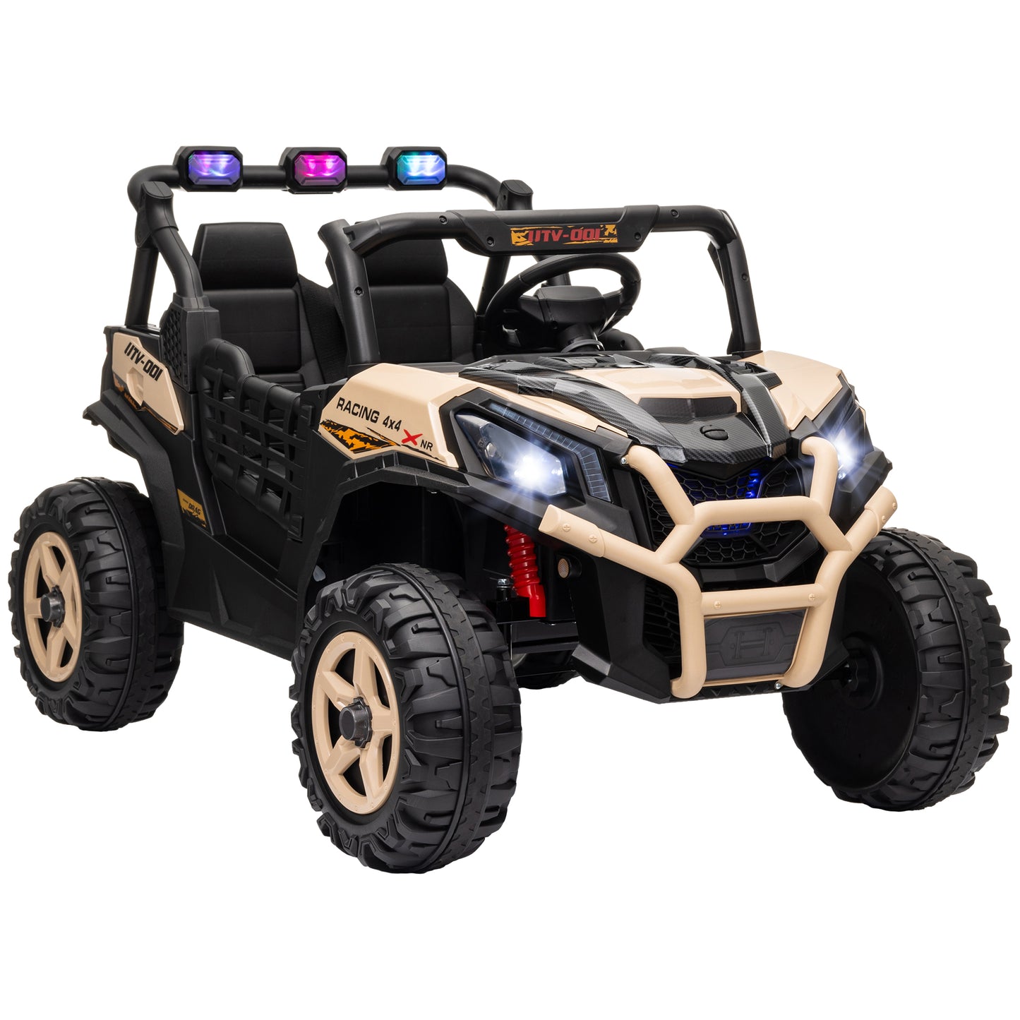 AIYAPLAY 24V two-seater kids electric ride-on car in khaki