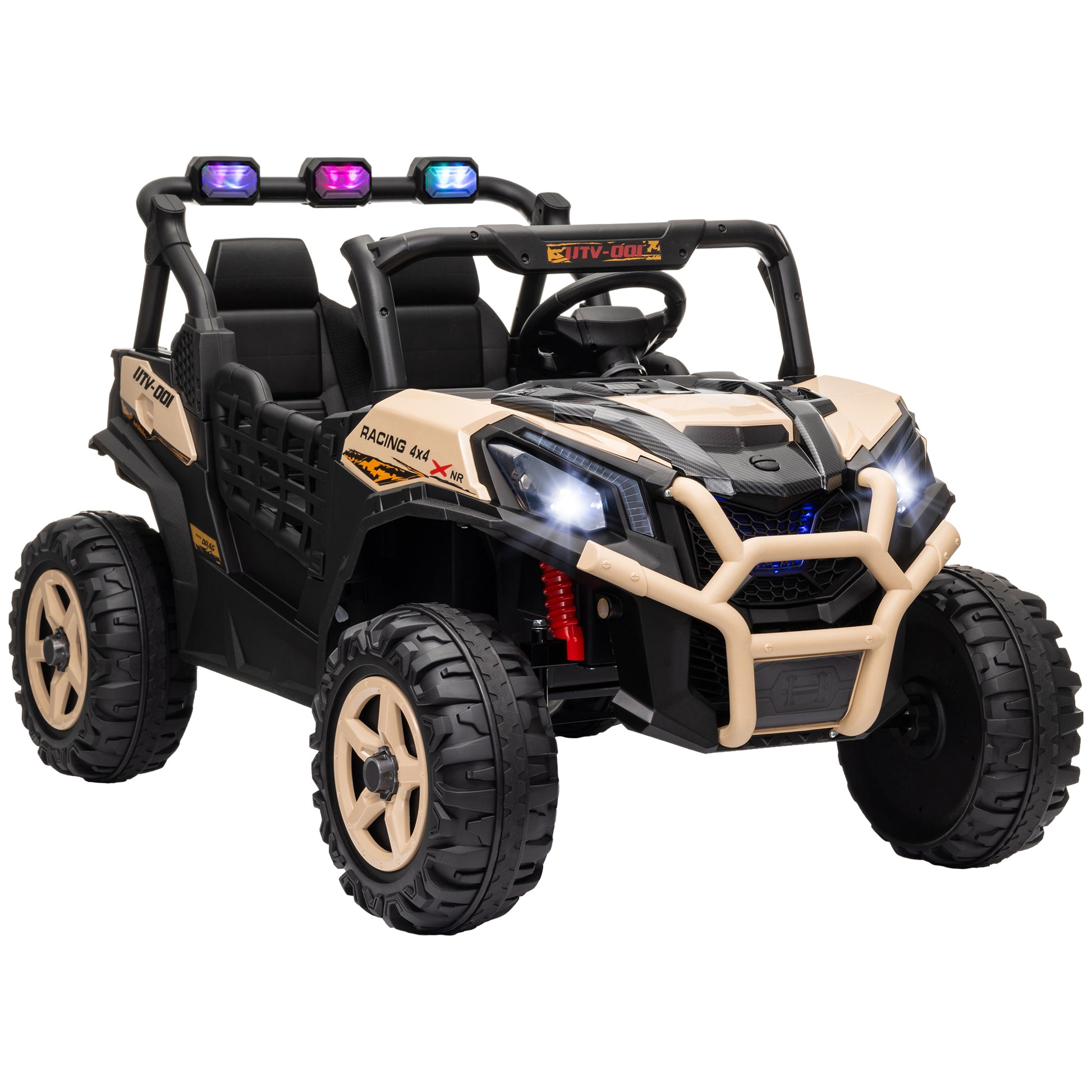 AIYAPLAY 24V two-seater kids electric ride-on car in khaki
