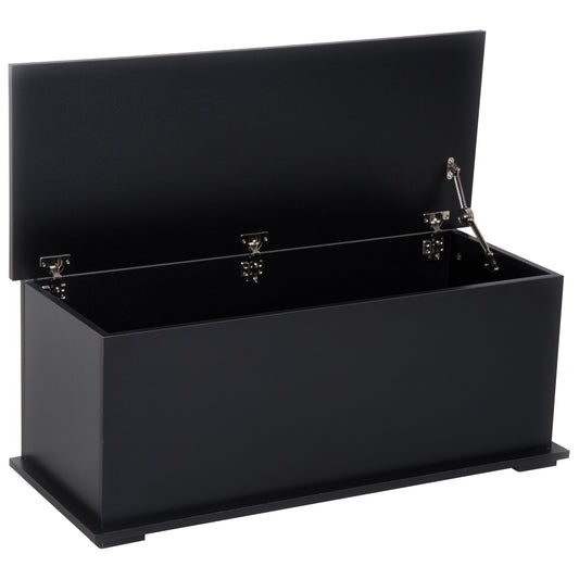 HOMCOM 113L Storage Chest with Flip-Top Lid – Black