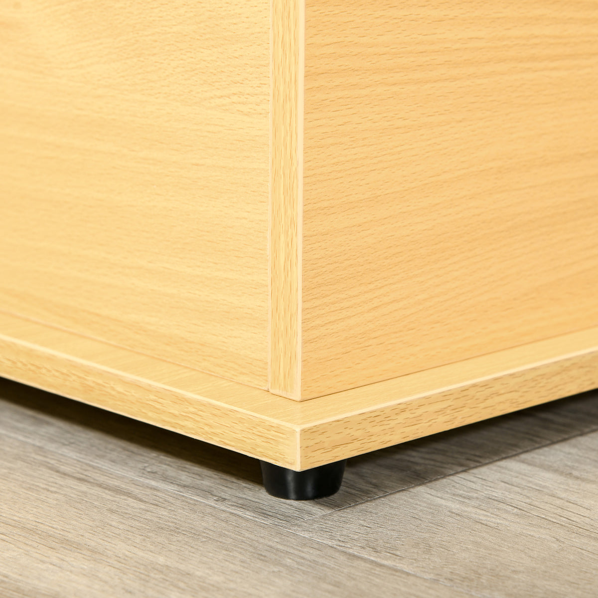 HOMCOM Storage Chest, Large 114L Blanket Box, Shoe Bench with Safety Hinged Lid, Storage Trunk, Bed End Bench for Bedroom, Hallway, Living room, Playroom, 100 x 40 x 40cm, Burlywood